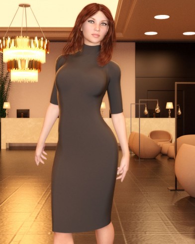 Half-Sleeve Dress for Genesis 3 Female image
