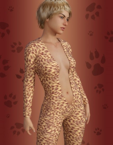 Animal Print Bodysuit for Genesis 8 Female image