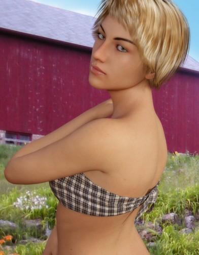 Dairyland Farms: Back Tied Flannel Tube Top for Genesis 8 Female image