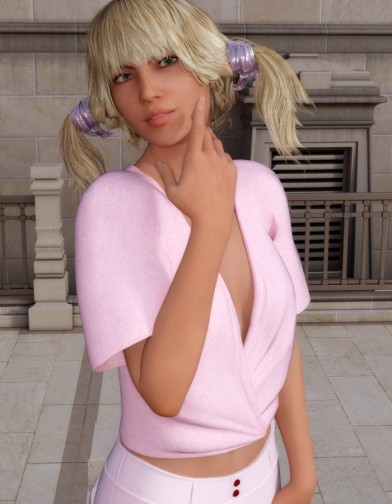 Carnation Crossover Top for Genesis 3 Female