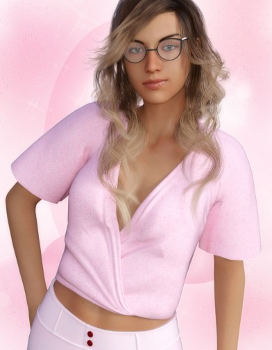 Carnation Crossover Top for Genesis 8 Female image