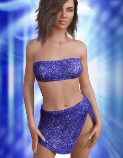 Glitter Skirt for Genesis 3 Female image