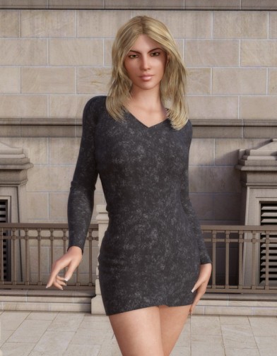 Long Sleeve Little Black Dress for Genesis 3 Female image