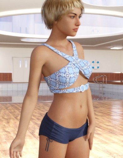 Swim Separates: Low Waist Bikini Bottoms with Side String-Tie for Genesis 8 Female image