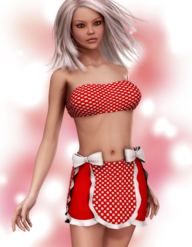 Polkadot Ruffled Skirt with Bows for V4 image