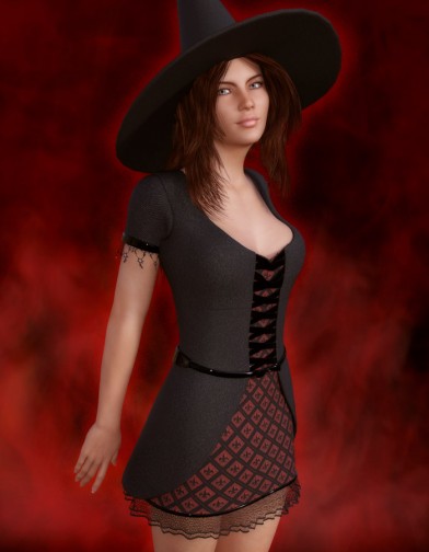 Witch Dress for Genesis 3 Female image