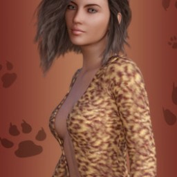 Animal Print Bodysuit for Genesis 3 Female image