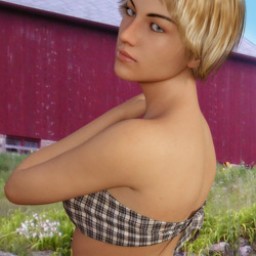 Dairyland Farms: Back Tied Flannel Tube Top for Genesis 8 Female image