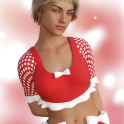 Polkadot Ruffled Top with Bows for Genesis 8 Female image