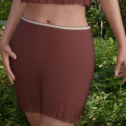 Fringe Trim Skirt for Genesis 3 Female image