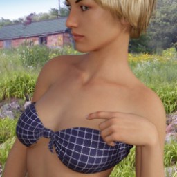 Dairyland Farms: Front Tied Flannel Tube Top for Genesis 8 Female image