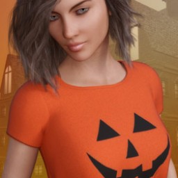 Pumpkin Shirt for Genesis 3 Female image