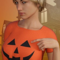Pumpkin Shirt for Genesis 8 Female image