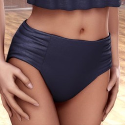 Swim Separates: High Waist Ruched Bikini Bottoms for V4 image