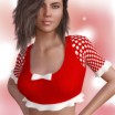 Polkadot Ruffled Top with Bows for Genesis 3 Female