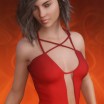 Devilish Short Red Dress for Genesis 3 Female