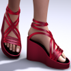 Strappy Wedge Heel Shoes for V4