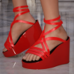 Strappy Wedge Heel Shoes for Genesis 3 Female