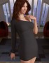 One Shoulder Little Black Dress for Genesis 3 Female image