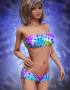 Tie Dye Textures for Low Waist Bikini Bottoms with Side String-Tie